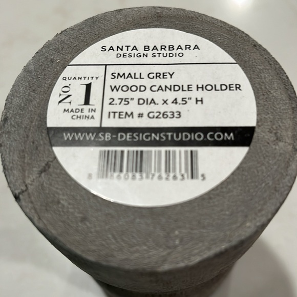 Small Candle Holder - Grey Wood with Silver Plate/NWT - Picture 6 of 7